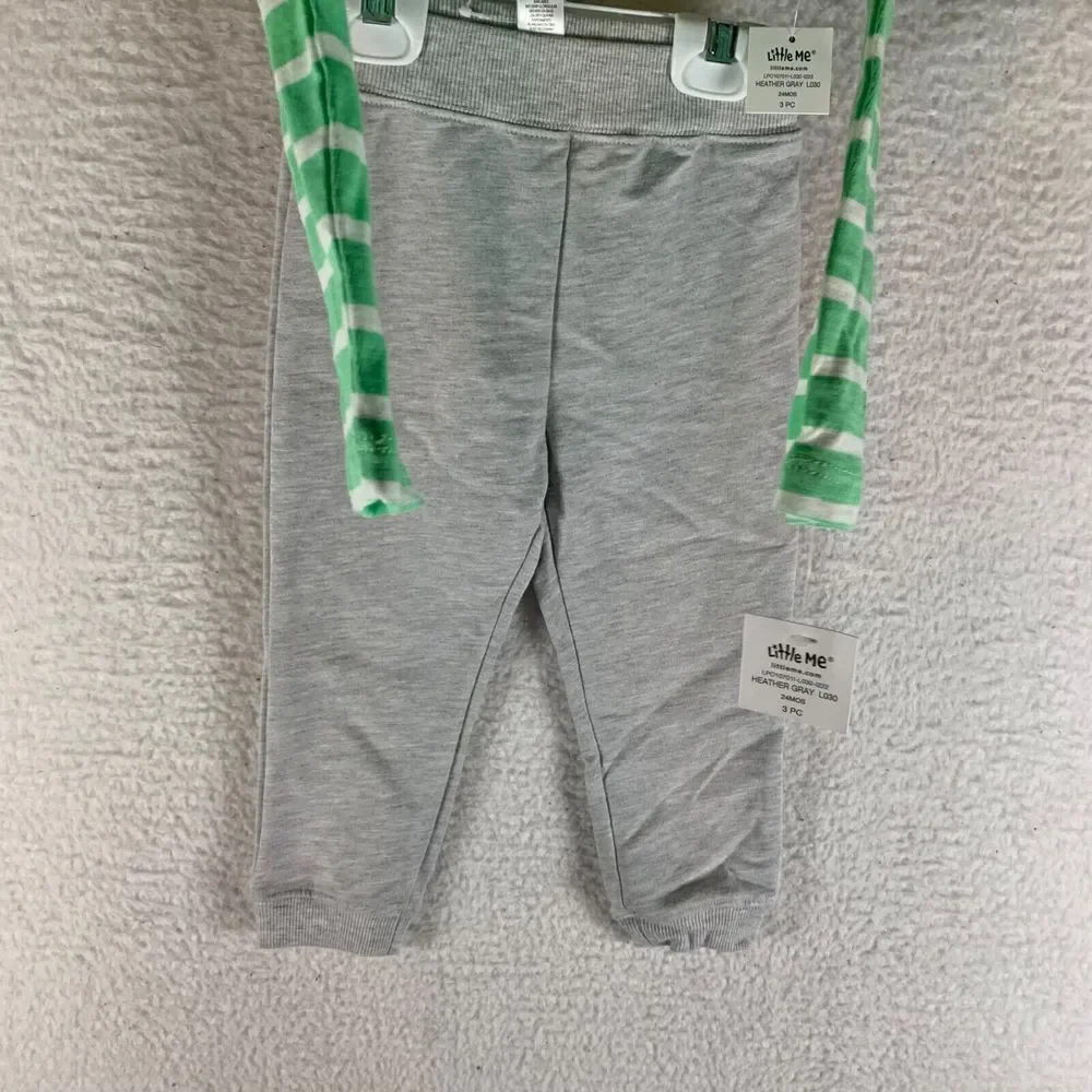 Little Me Baby Boys Long-Sleeve Striped T-Shirt & Jogger Pants‎ Set Size 24M NWT